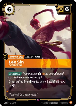 Image of Lee Sin - Centered (151/298) - Origins Foil