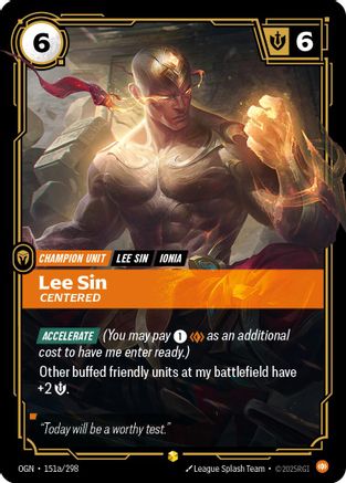 Image of Lee Sin - Centered (Alternate Art) (151a/298) - Origins Foil