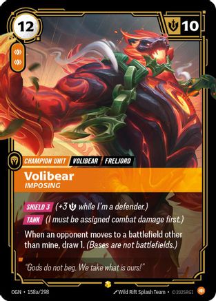 Image of Volibear - Imposing (Alternate Art) (158a/298) - Origins Foil