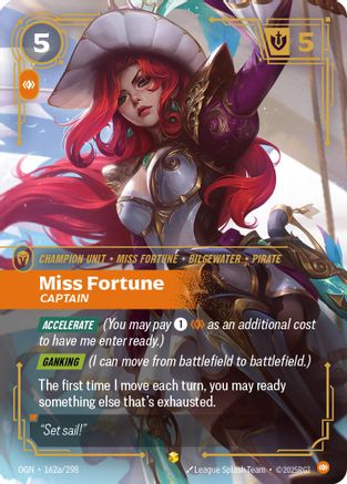 Image of Miss Fortune - Captain (Alternate Art) (162a/298) - Origins Foil
