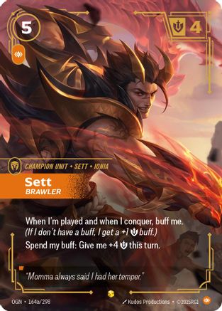 Image of Sett - Brawler (Alternate Art) (164a/298) - Origins Foil