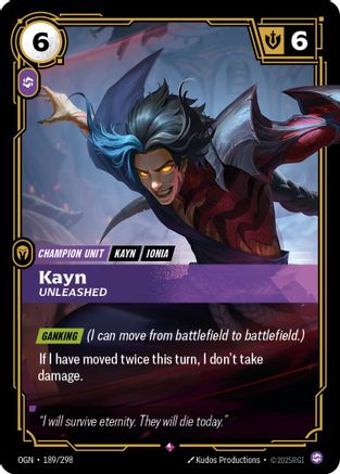 Image of Kayn - Unleashed (189/298) - Origins Foil