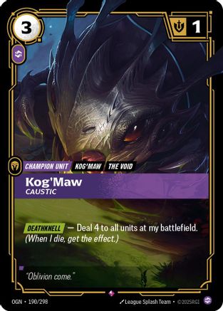 Image of Kog'Maw - Caustic (190/298) - Origins Foil