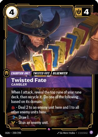 Image of Twisted Fate - Gambler (200/298) - Origins Foil