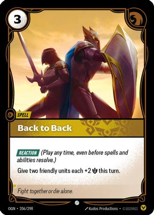 Image of Back to Back (206/298) - Origins Foil