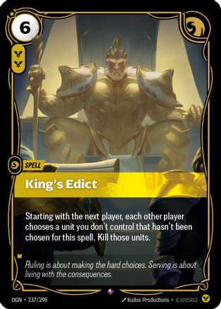 Image of King's Edict (237/298) - Origins Foil