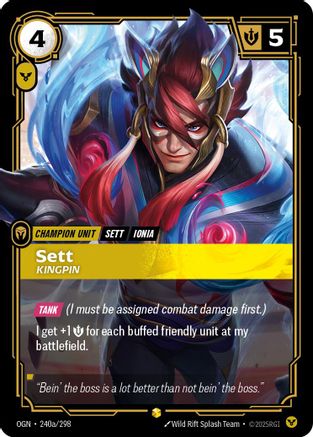 Image of Sett - Kingpin (Alternate Art) (240a/298) - Origins Foil