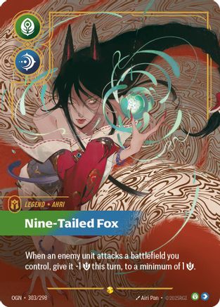 Image of Ahri - Nine-Tailed Fox (Showcase) (303/298) - Origins Foil