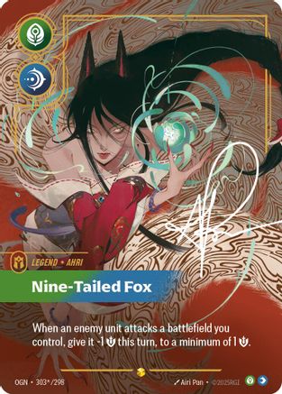 Image of Ahri - Nine-Tailed Fox (Signature) (303*/298) - Origins Foil