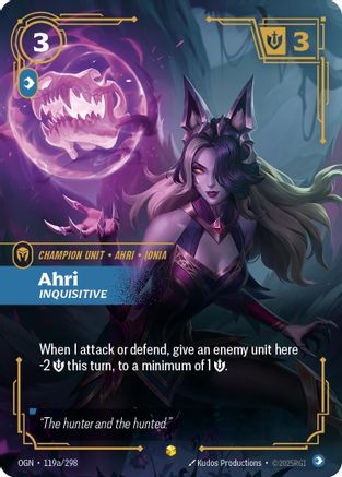 Image of Ahri - Inquisitive (Alternate Art) (119a/298) - Origins Foil