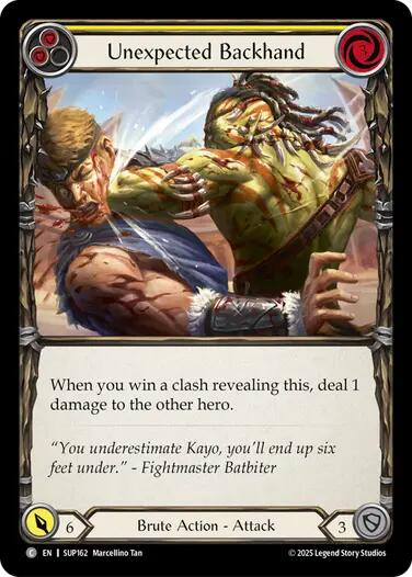 Image of Unexpected Backhand (Yellow) [SUP162] (Super Slam)  Rainbow Foil
