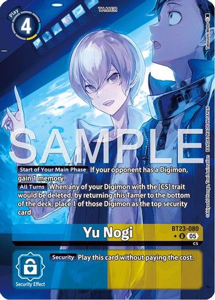 Image of Yu Nogi [BT23-080] (Alternate Art) [Hackers' Slumber]