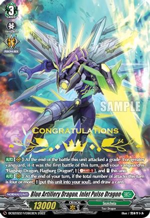 Image of Blue Artillery Dragon, Inlet Pulse Dragon (BCS2022/VGS03EN 2022) [Bushiroad Event Cards]