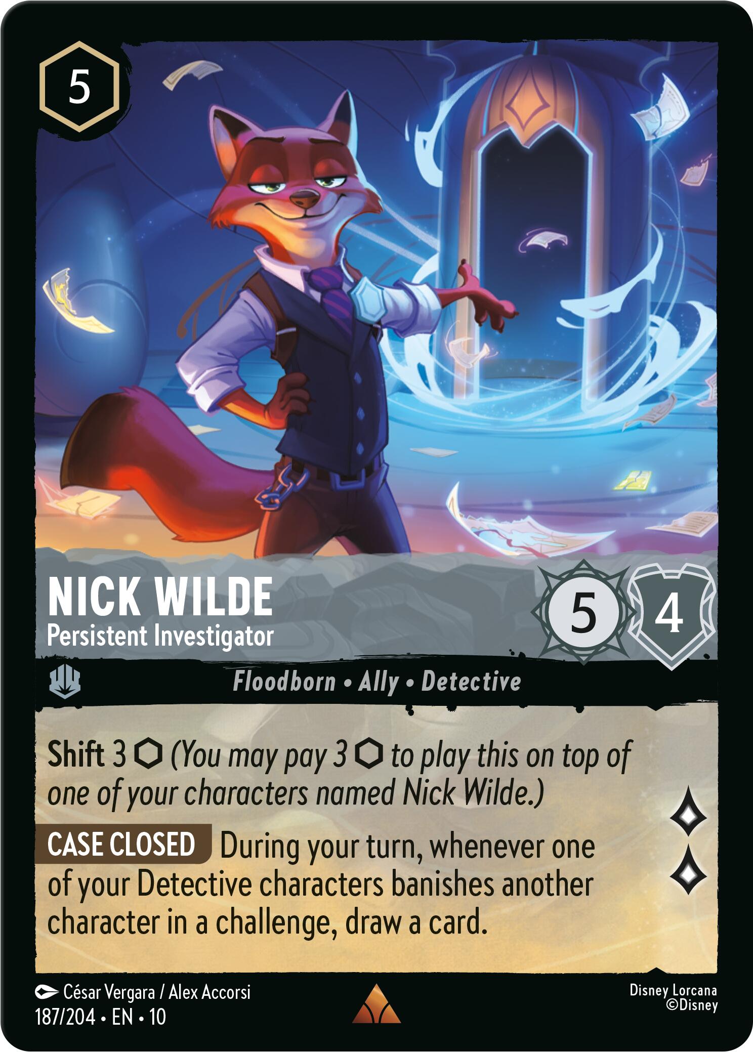 Image of Nick Wilde - Persistent Investigator (187/204) [Whispers in the Well]