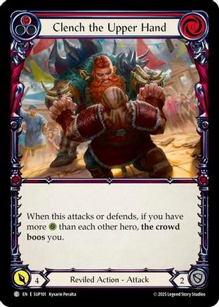 Image of Clench the Upper Hand (Red) [SUP101] (Super Slam)  Rainbow Foil