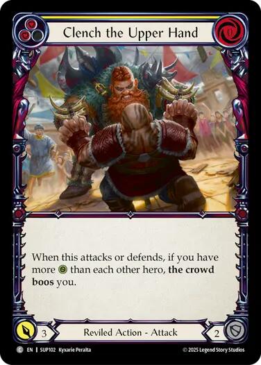 Image of Clench the Upper Hand (Yellow) [SUP102] (Super Slam)  Rainbow Foil