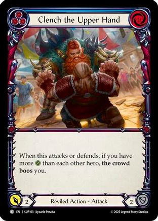 Image of Clench the Upper Hand (Blue) [SUP103] (Super Slam)  Rainbow Foil