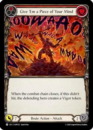Image of Give 'Em a Piece of Your Mind (Red) [SUP152] (Super Slam)  Rainbow Foil