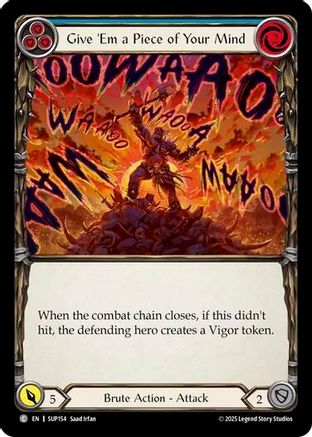 Image of Give 'Em a Piece of Your Mind (Blue) [SUP154] (Super Slam)  Rainbow Foil