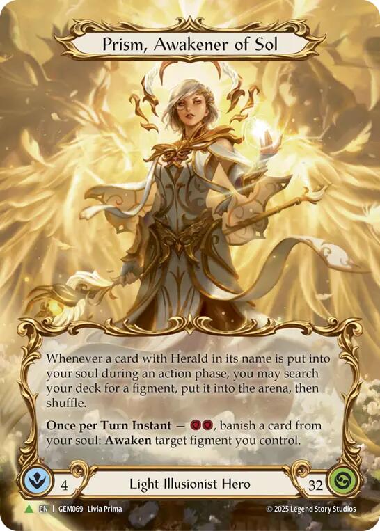 Image of Prism, Awakener of Sol (Marvel Cold Foil) [GEM069] (GEM Pack 3)  Cold Foil