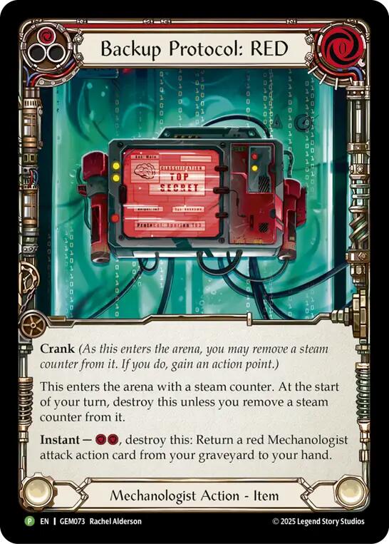 Image of Backup Protocol: RED [GEM073] (GEM Pack 3)  Cold Foil