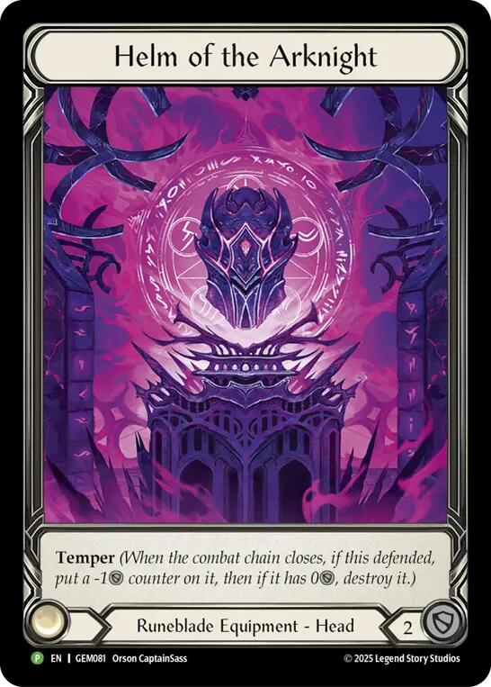 Image of Helm of the Arknight [GEM081] (GEM Pack 3)  Rainbow Foil