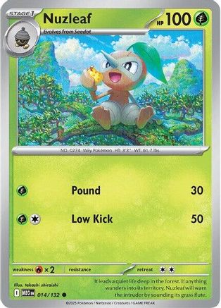 Image of Nuzleaf (014/132) [Mega Evolution: Base Set]
