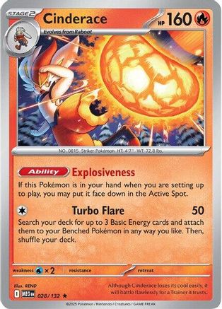 Image of Cinderace (028/132) [Mega Evolution: Base Set]