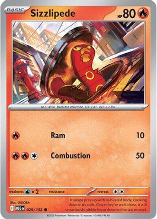 Image of Sizzlipede (029/132) [Mega Evolutions: Base Set]