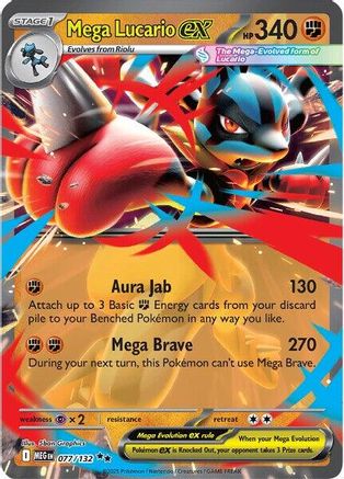 Image of Mega Lucario ex (077/132) [Mega Evolution: Base Set]