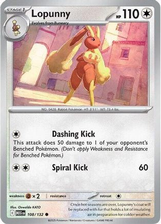 Image of Lopunny (108/132) [Mega Evolution: Base Set]