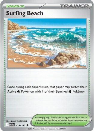 Image of Surfing Beach (129/132) [Mega Evolution: Base Set]
