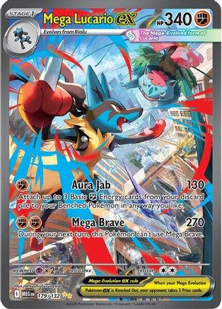 Image of Mega Lucario ex (179/132) [Mega Evolution: Base Set]