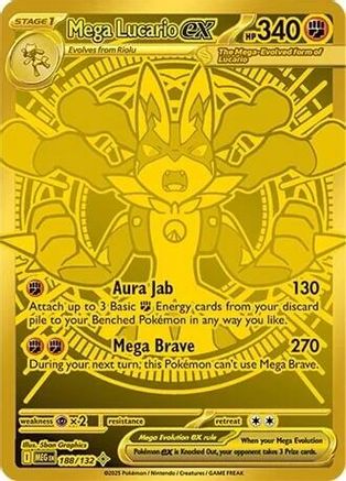 Image of Mega Lucario ex (188/132) [Mega Evolution: Base Set]