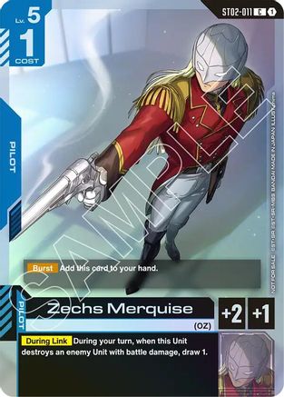 Image of Zechs Merquise (Championship Participation Pack 01) (ST02-011) - Gundam Promotional Cards Holofoil