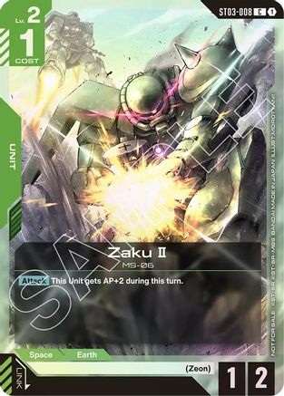 Image of Zaku II (Championship Participation Pack 01) (ST03-008) - Gundam Promotional Cards Holofoil