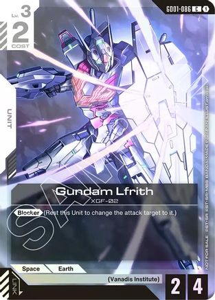 Image of Gundam Lfrith (Championship Participation Pack 01) (GD01-086) - Gundam Promotional Cards Holofoil