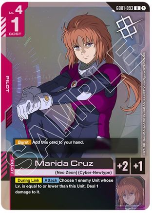 Image of Marida Cruz (Judge Pack 01) (GD01-093) - Gundam Promotional Cards Holofoil