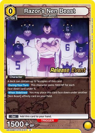 Image of Razor's Nen Beast (UEX04BT/HTR-2-011) - UEX04BT HUNTER X HUNTER Vol2 Release Event Cards
