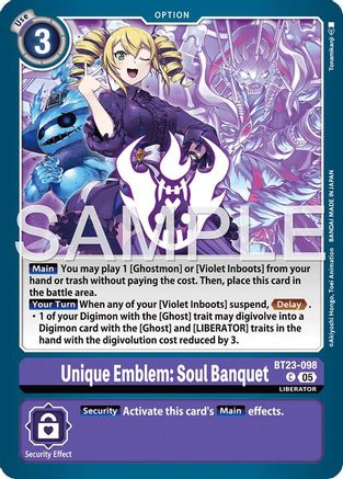 Image of Unique Emblem: Soul Banquet [BT23-098] [Hackers' Slumber]