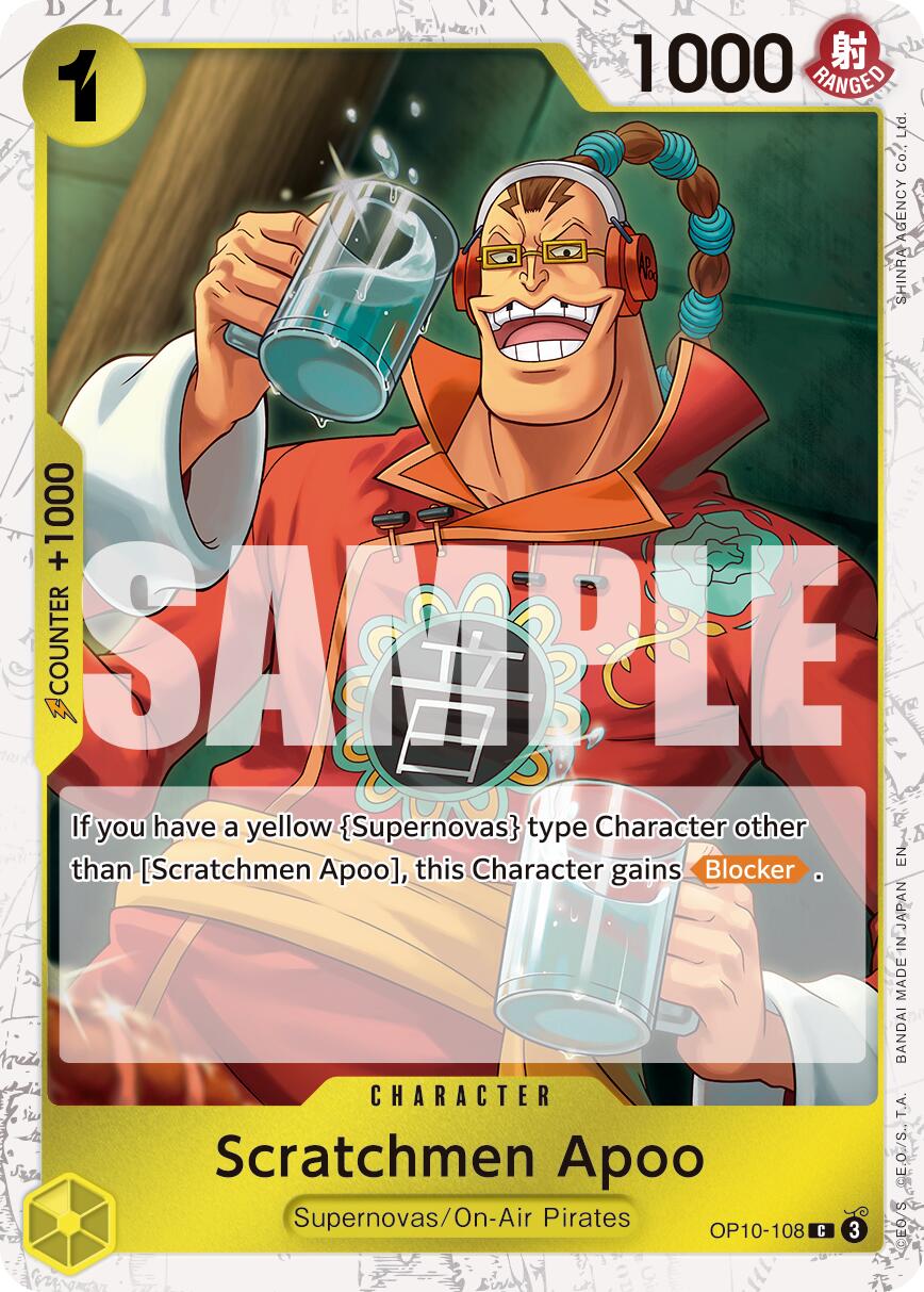 Image of Scratchmen Apoo (OP10-108) (Pirate Foil) [Premium Booster -The Best- Vol. 2]