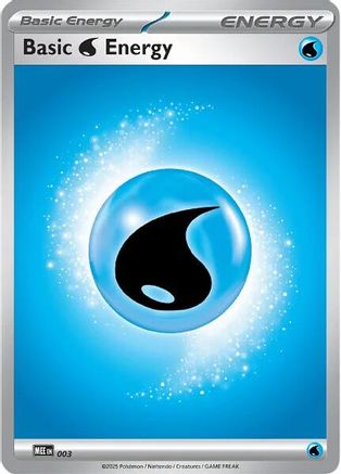 Image of Basic Water Energy 003  - Reverse Holofoil MEE Mega Evolution Energies - Common