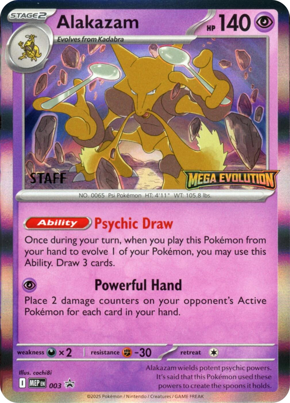 Image of Alakazam (003) (Staff) [Mega Evolution Promo]