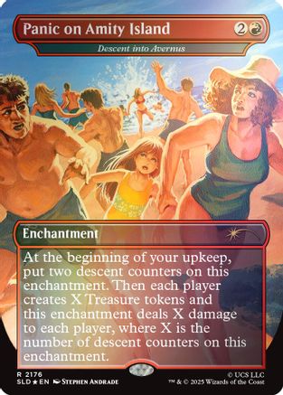 Image of Panic on Amity Island - Descent into Avernus (Rainbow Foil) (SLD-2176) - Secret Lair Drop Series Foil