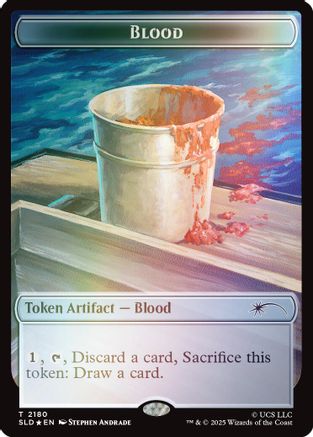 Image of Blood Token (Rainbow Foil) (SLD-2180) - Secret Lair Drop Series Foil