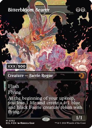 Image of Bitterbloom Bearer (Borderless) (Serial Numbered) [Lorwyn Eclipsed Promos]