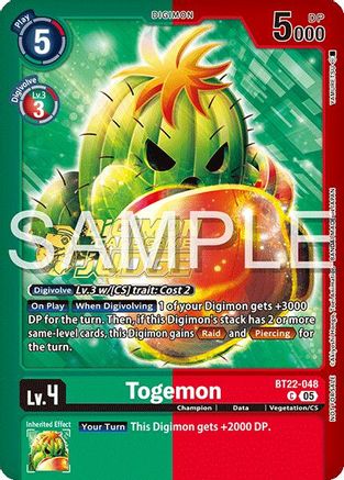 Image of Togemon [BT22-048] (Judge Pack 2025 Wave 2) [Cyber Eden]