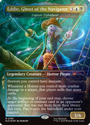 Image of Eddie, Ghost of the Navigator - Captain N'ghathrod (Rainbow Foil) (SLD-2183) - Secret Lair Drop Series Foil