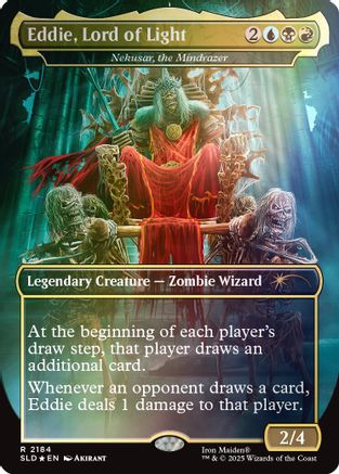 Image of Eddie, Lord of Light - Nekusar, the Mindrazer (Rainbow Foil) (SLD-2184) - Secret Lair Drop Series Foil
