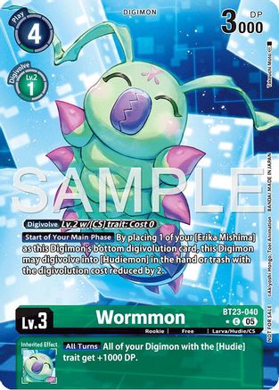 Image of Wormmon (Hacker's Slumber Box Promotion Pack) (BT23-040) - Hackers' Slumber Foil